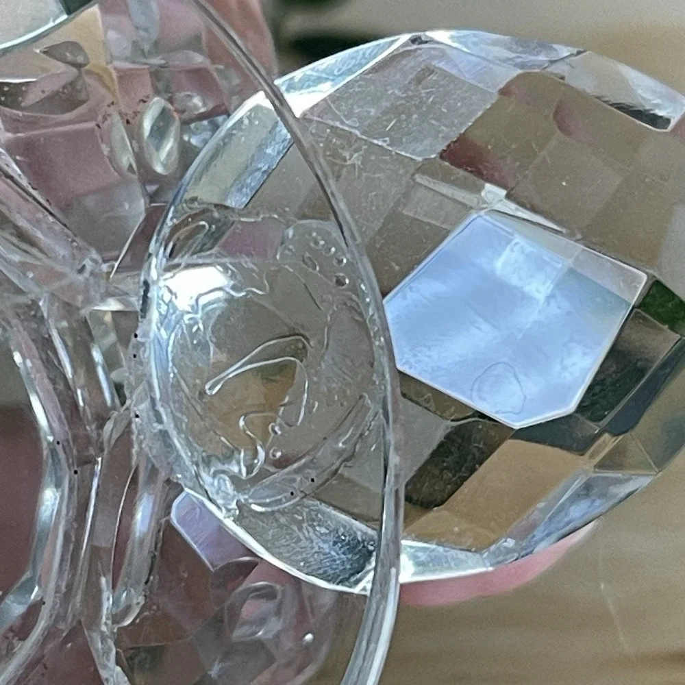 Vintage Shannon Crystal by Godinger Lotus Flower Candle Holders Pair Set Of 2